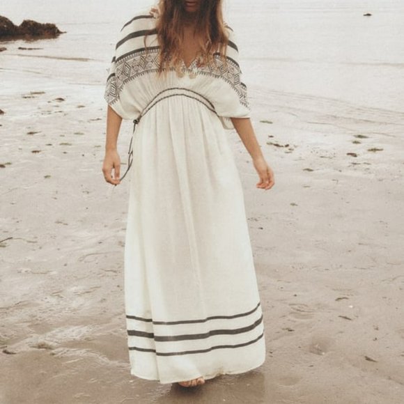 ZARA BEADED KAFTAN DRESS Size M-L - Picture 1 of 6